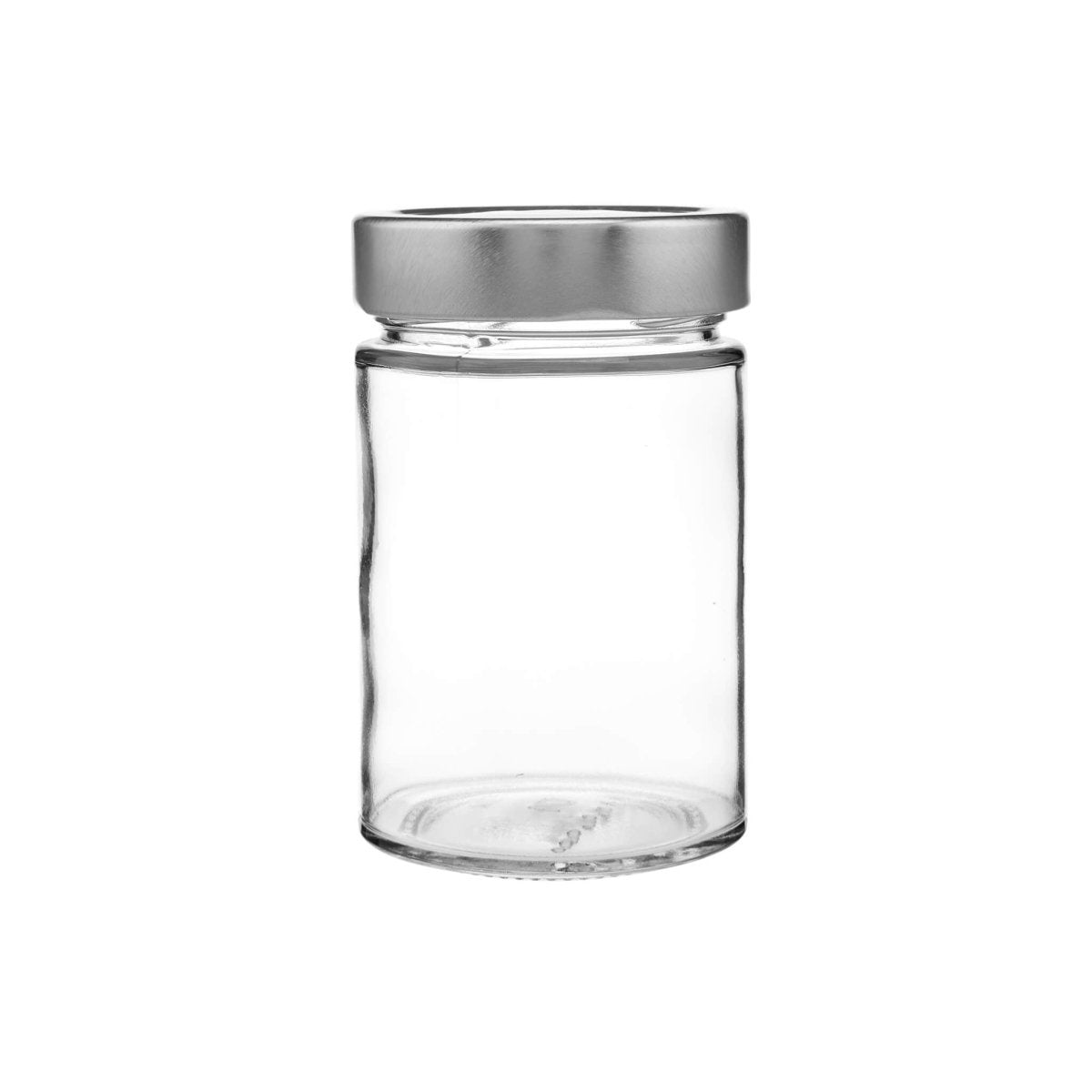 Glass Jar Ergo Shape With Silver Cap - hotpackwebstore.com - Glass Jars