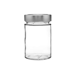 Glass Jar Ergo Shape With Silver Cap - hotpackwebstore.com - Glass Jars
