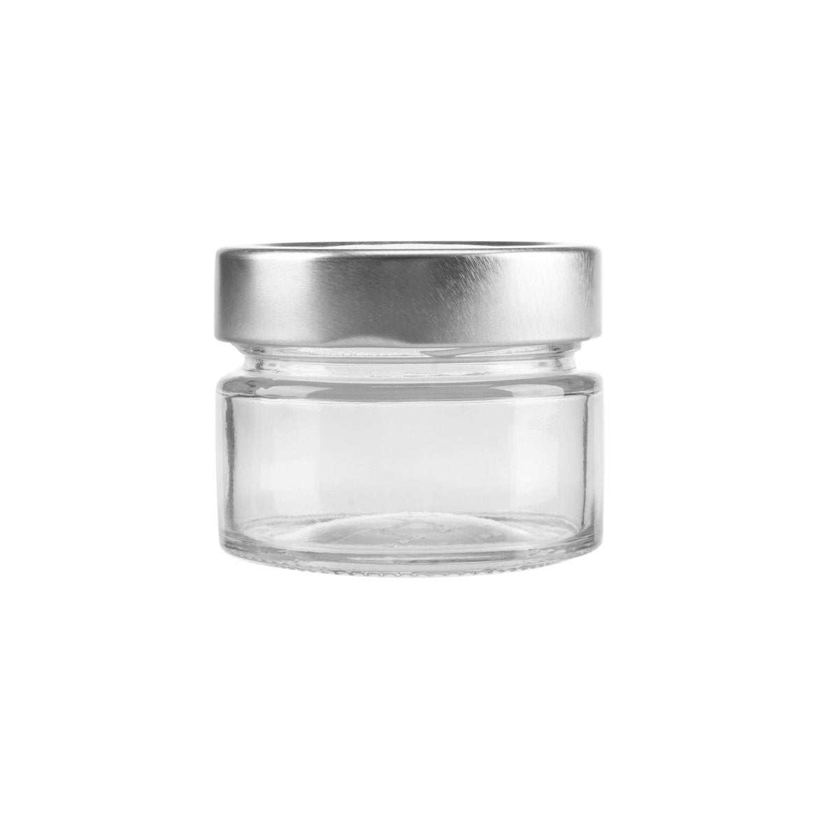 Glass Jar Ergo Shape With Silver Cap - hotpackwebstore.com - Glass Jars