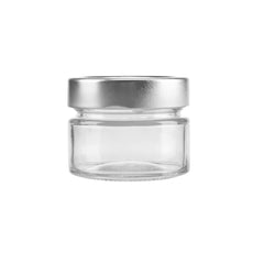 Glass Jar Ergo Shape With Silver Cap - hotpackwebstore.com - Glass Jars