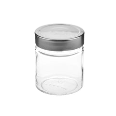 Glass Jar Ergo Shape With Silver Cap - hotpackwebstore.com - Glass Jars