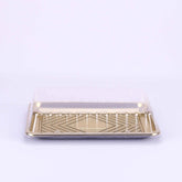 Gold Base Rectangle Cake Container With Lid - hotpackwebstore.com - Cake Containers