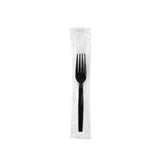Heavy Duty Fork Black Plastic Individually Wrap 500 Pieces - hotpackwebstore.com - Plastic Cutleries