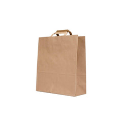 Kraft Brown Paper Bag Flat Handle 32x12x35 cm - hotpackwebstore.com - Flat Handle Paper Bags