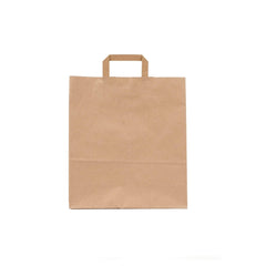 Kraft Brown Paper Bag Flat Handle 32x12x35 cm - hotpackwebstore.com - Flat Handle Paper Bags