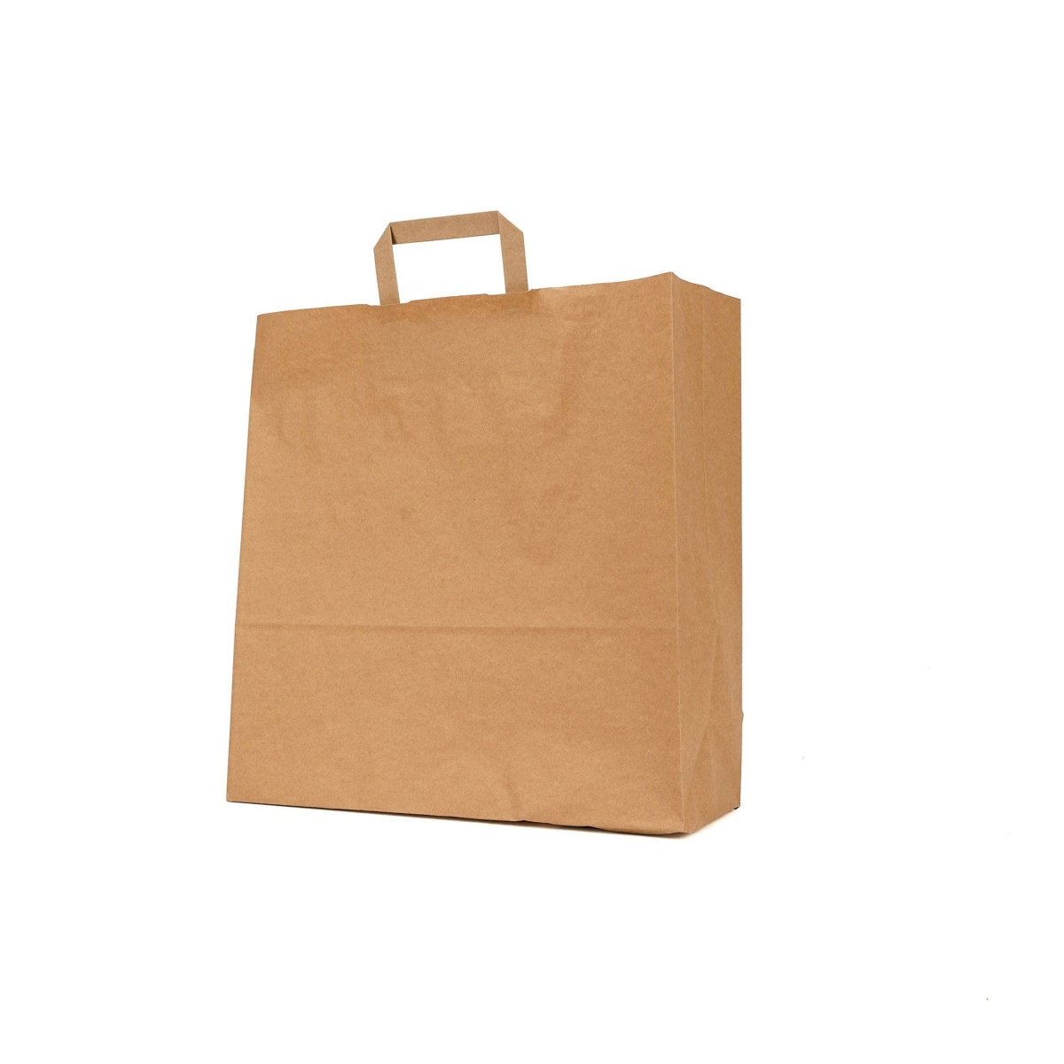 Kraft Brown Paper Bag Flat Handle 38x14x40 cm - hotpackwebstore.com - Flat Handle Paper Bags