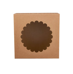 Kraft Cake Box Round With Window 100 Pieces - hotpackwebstore.com - Cake Boxes