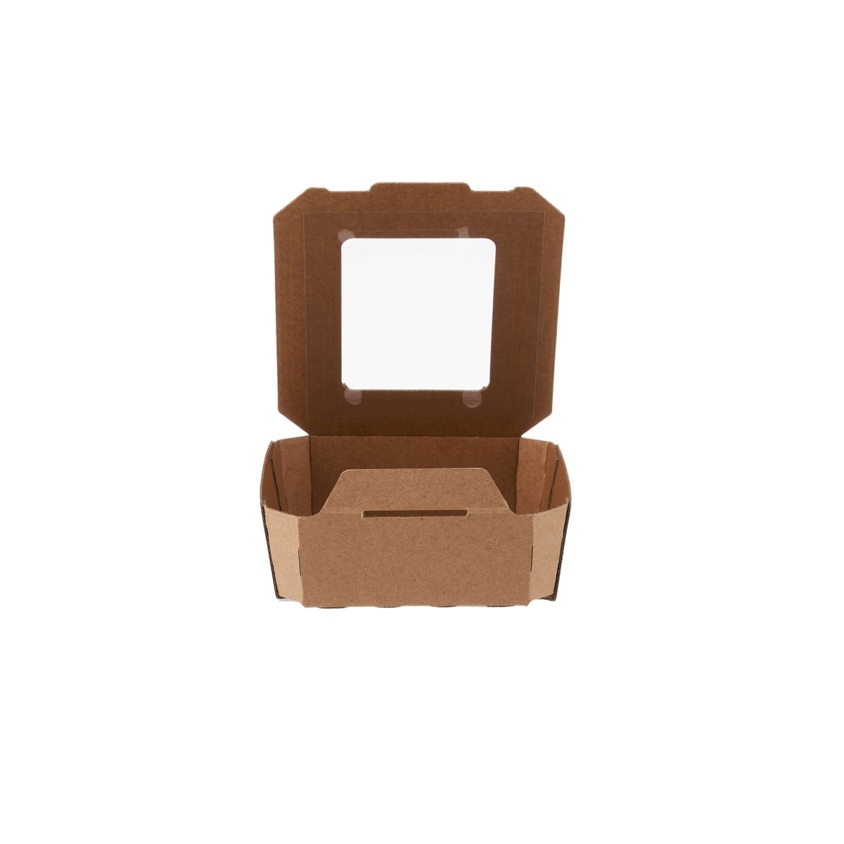 Kraft Flute Punnet Container With Window - hotpackwebstore.com - Punnet Container