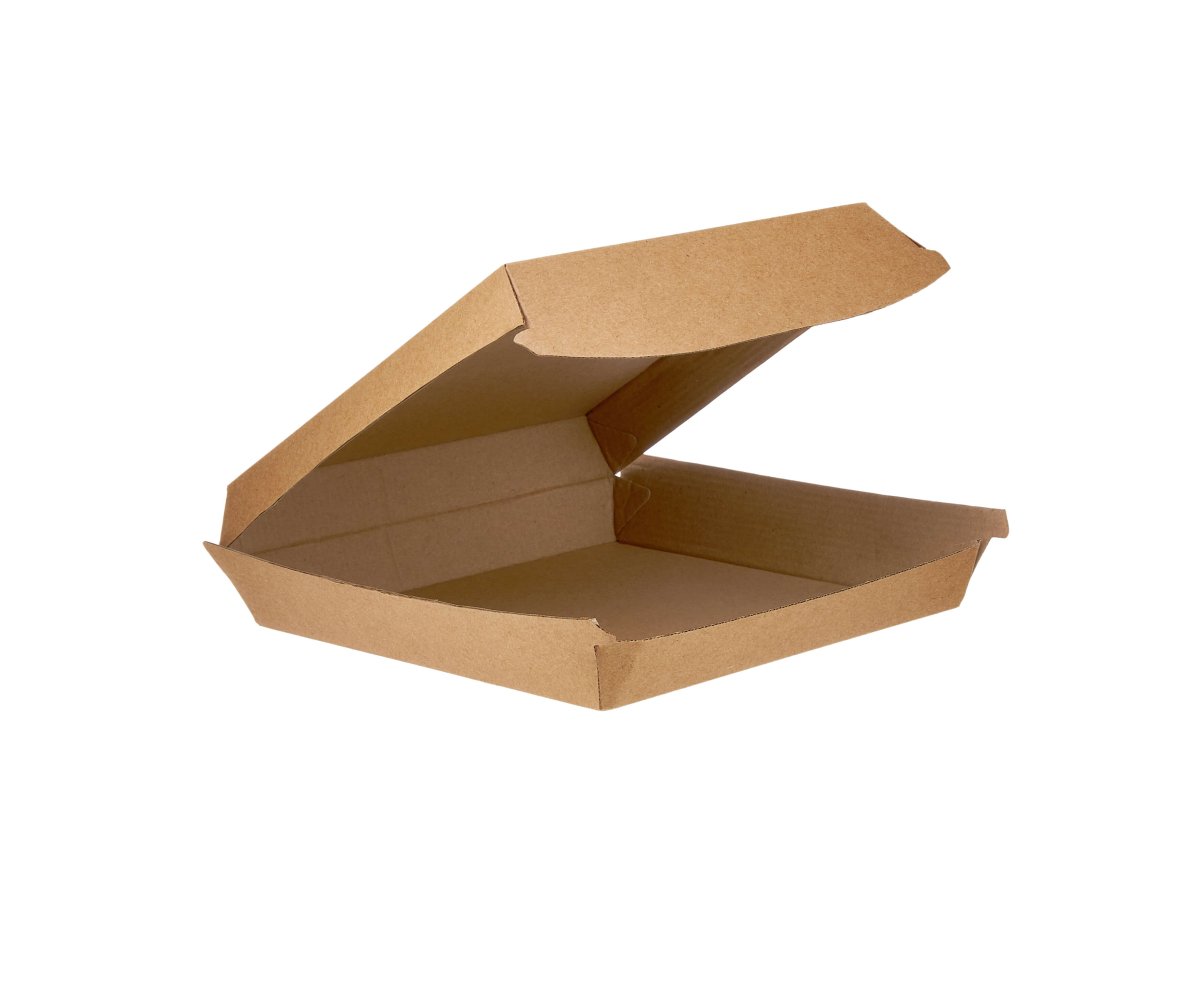 Kraft Flute Square Snack Box 163x163x47mm 250 Pieces - hotpackwebstore.com - Kraft Container