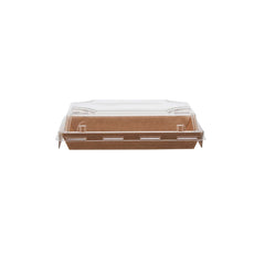 Kraft Flute Sushi Container With Lid - hotpackwebstore.com - Kraft Sushi Containers