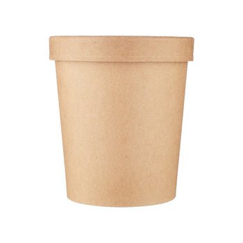 Kraft Paper Noodle Bowl with Kraft Lid - hotpackwebstore.com - Noodle Bowls