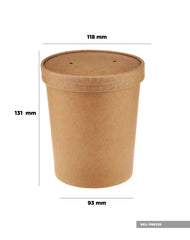 Kraft Paper Noodle Bowl with Kraft Lid - hotpackwebstore.com - Noodle Bowls