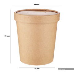 Kraft Paper Noodle Bowl with Kraft Lid - hotpackwebstore.com - Noodle Bowls