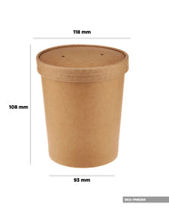 Kraft Paper Noodle Bowl with Kraft Lid - hotpackwebstore.com - Noodle Bowls