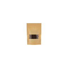 Kraft Resealable Paper Bag With Window 50 Pieces - hotpackwebstore.com - Paper Bags