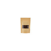 Kraft Resealable Paper Bag With Window 50 Pieces - hotpackwebstore.com - Paper Bags