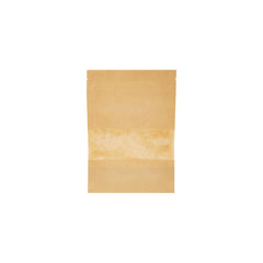 Kraft Resealable Paper Bag With Window 50 Pieces - hotpackwebstore.com - Paper Bags
