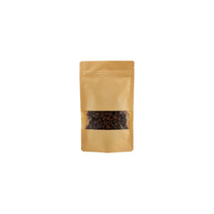 Kraft Resealable Paper Bag With Window 50 Pieces - hotpackwebstore.com - Paper Bags