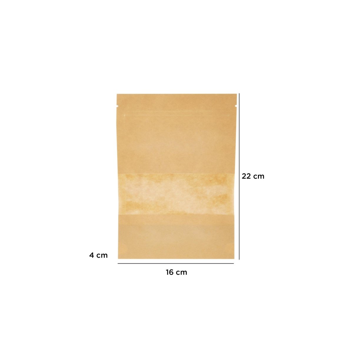 Kraft Resealable Paper Bag With Window 50 Pieces - hotpackwebstore.com - Paper Bags