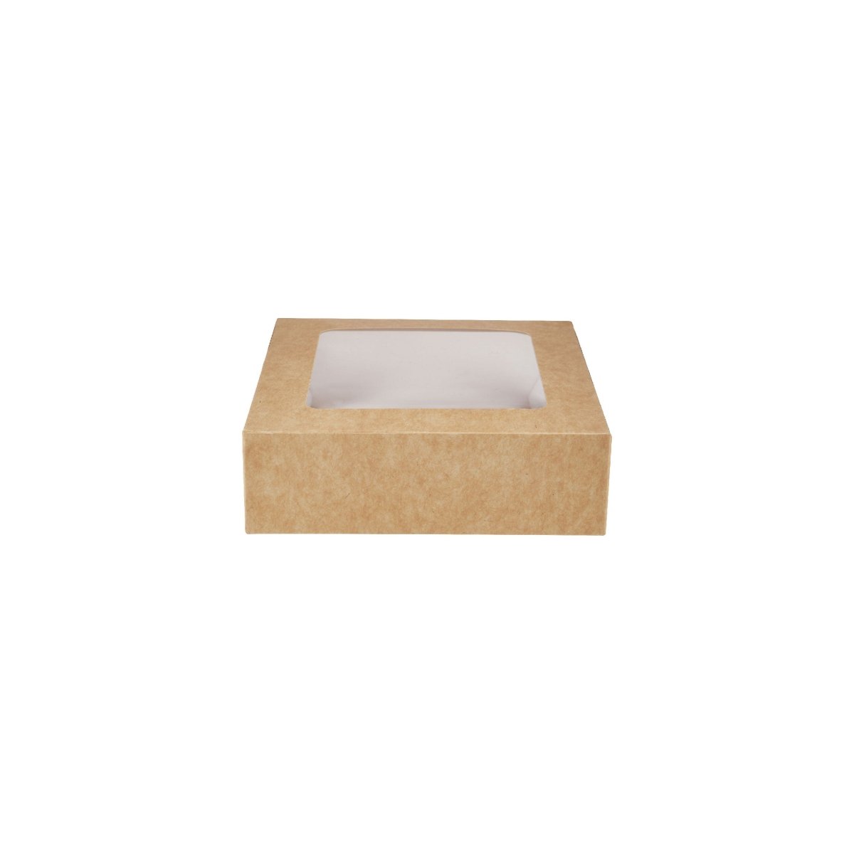 Kraft Square Salad Box with Window 250 Pieces - hotpackwebstore.com - Salad Boxes