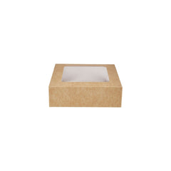 Kraft Square Salad Box with Window 250 Pieces - hotpackwebstore.com - Salad Boxes