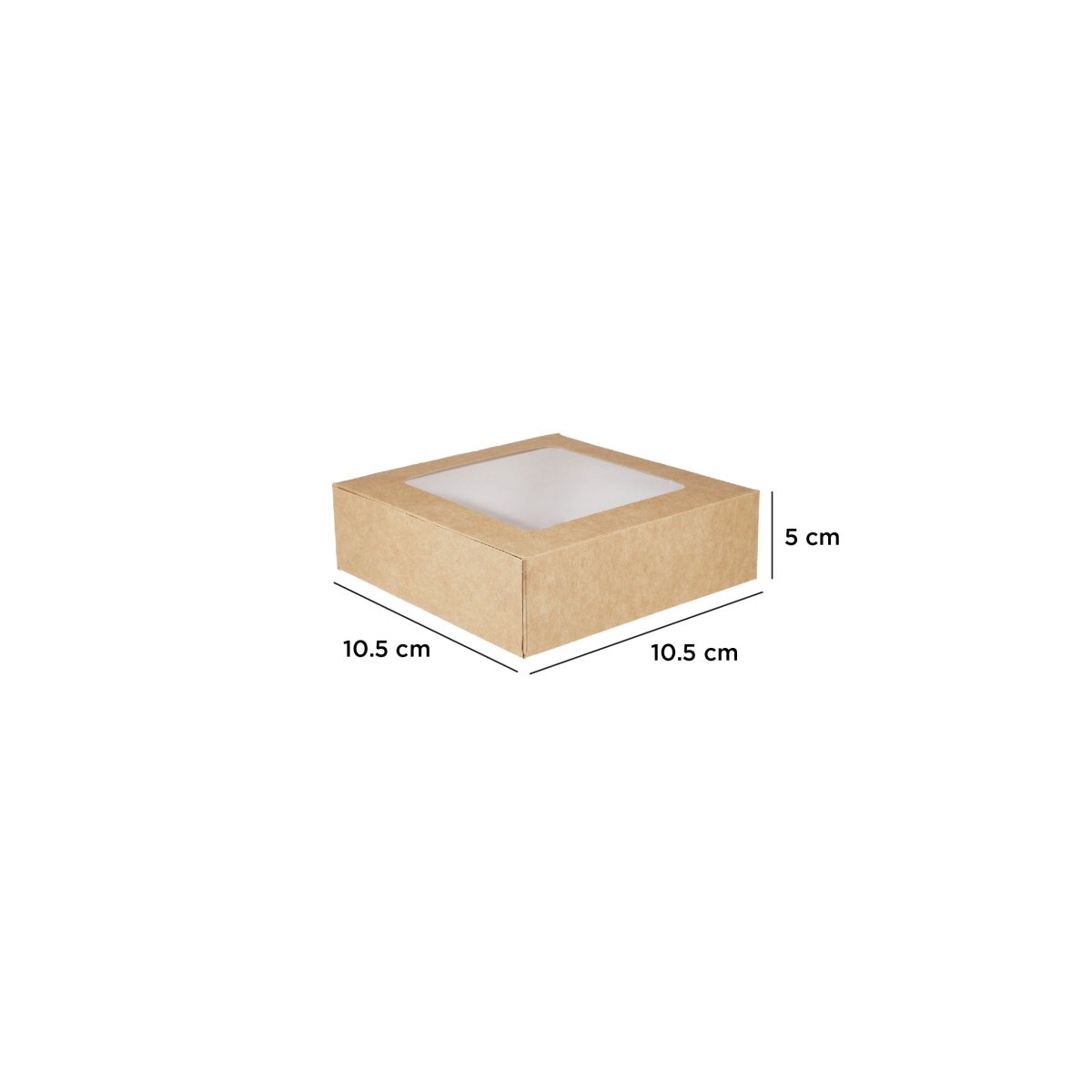 Kraft Square Salad Box with Window 250 Pieces - hotpackwebstore.com - Salad Boxes