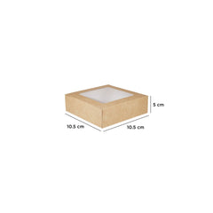 Kraft Square Salad Box with Window 250 Pieces - hotpackwebstore.com - Salad Boxes