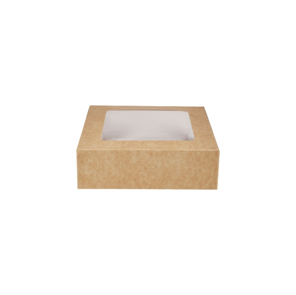Kraft Square Salad Box with Window 250 Pieces - hotpackwebstore.com - Salad Boxes