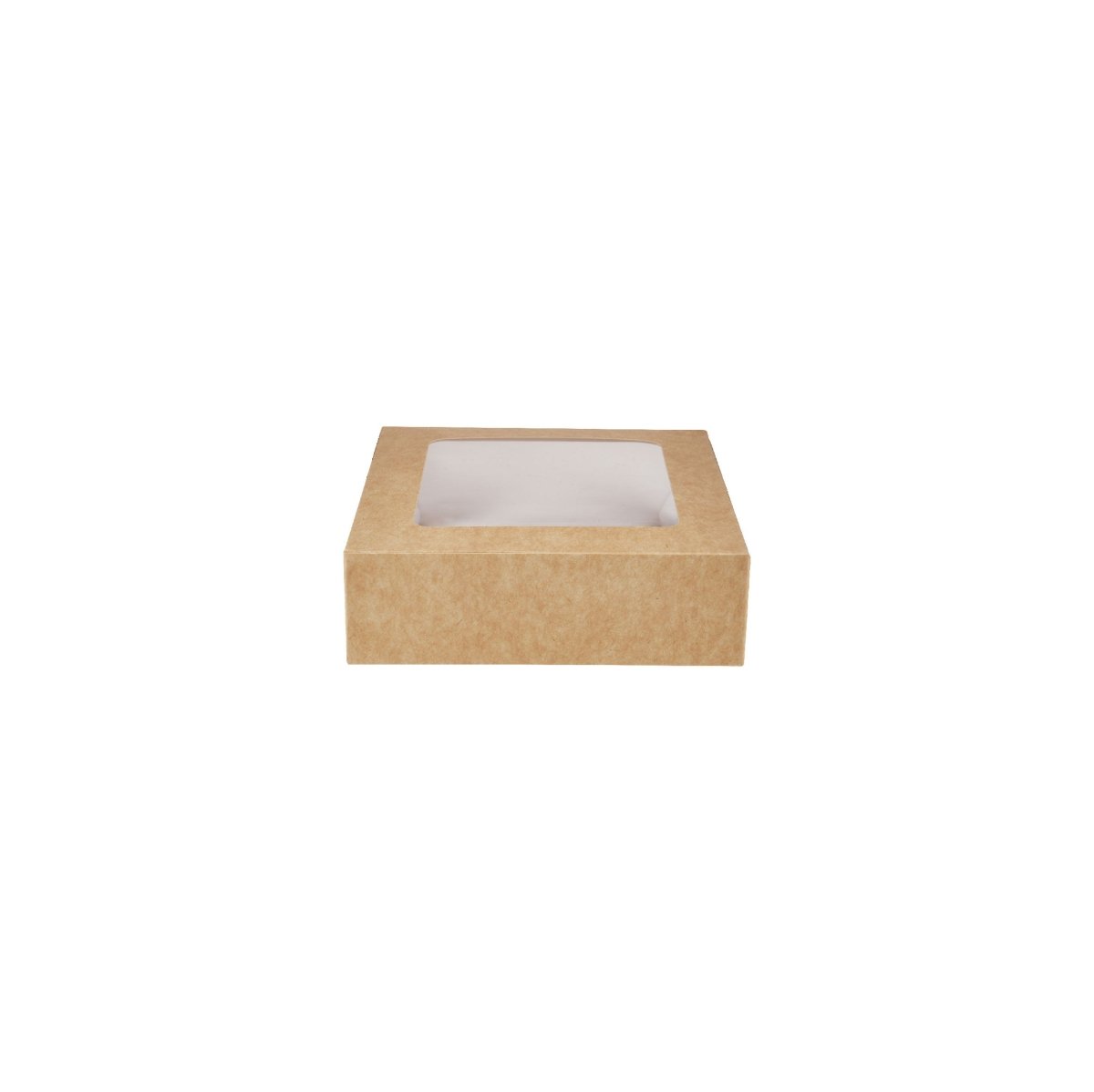 Kraft Square Salad Box with Window 250 Pieces - hotpackwebstore.com - Salad Boxes