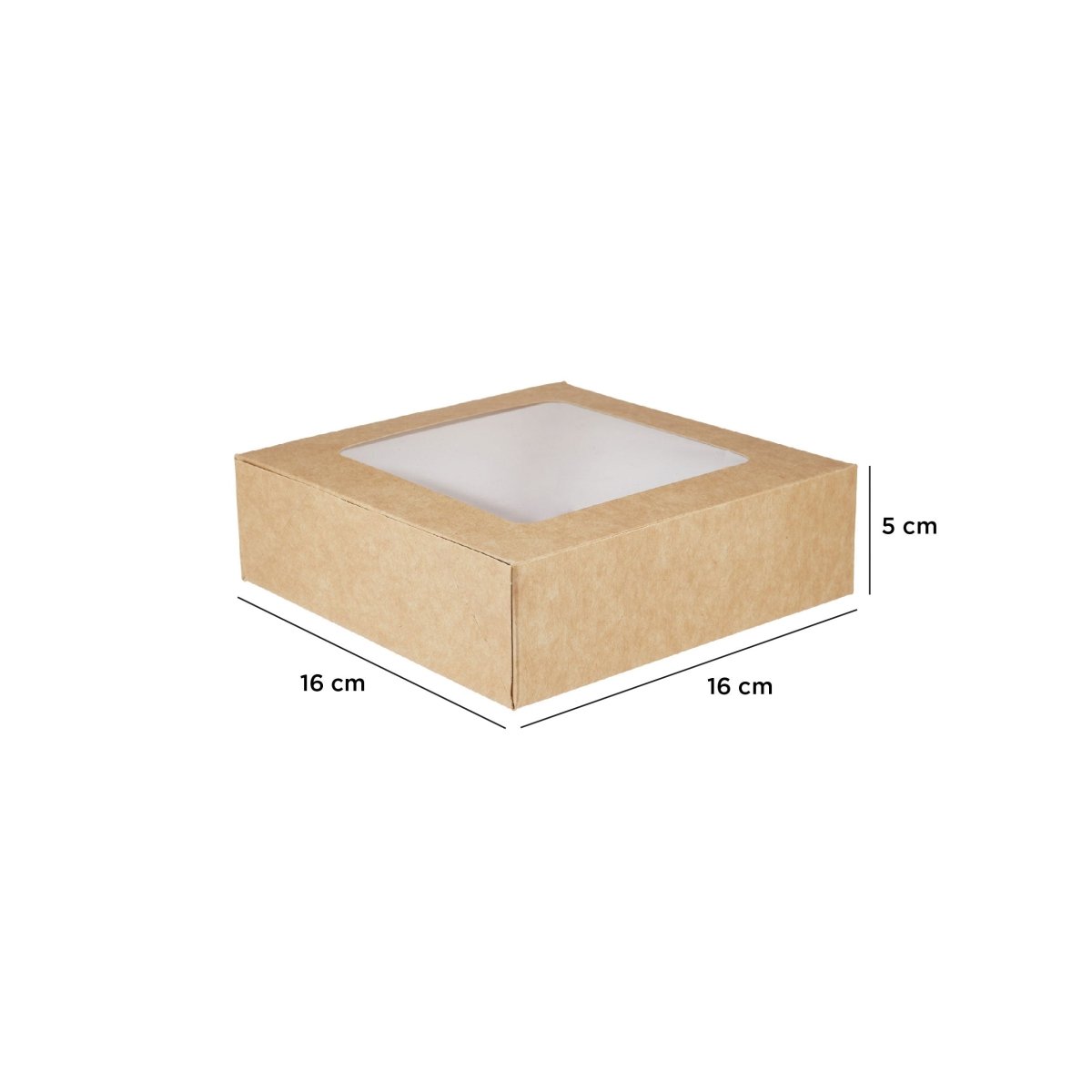 Kraft Square Salad Box with Window 250 Pieces - hotpackwebstore.com - Salad Boxes