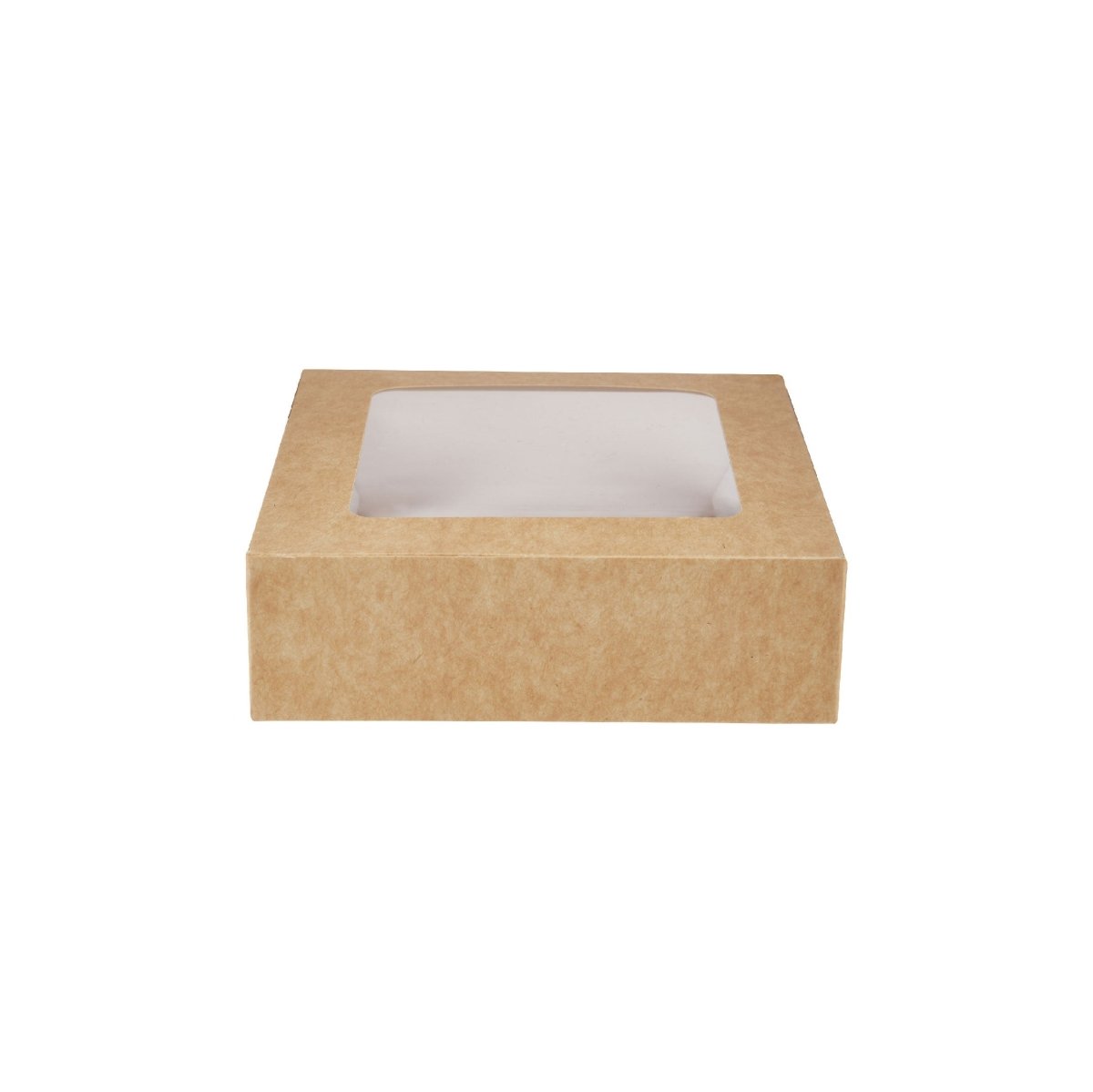 Kraft Square Salad Box with Window 250 Pieces - hotpackwebstore.com - Salad Boxes