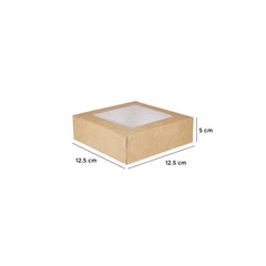 Kraft Square Salad Box with Window 250 Pieces - hotpackwebstore.com - Salad Boxes