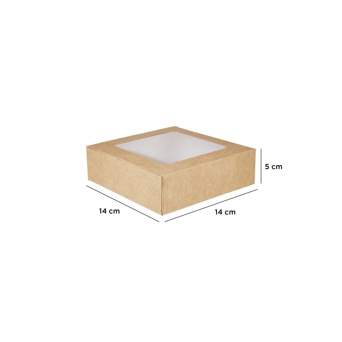 Kraft Square Salad Box with Window 250 Pieces - hotpackwebstore.com - Salad Boxes