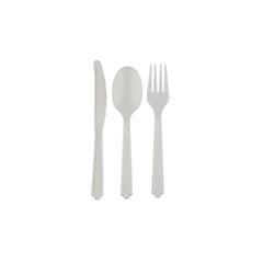 Medium Duty White PP Cutlery Set - hotpackwebstore.com - Plastic Cutleries