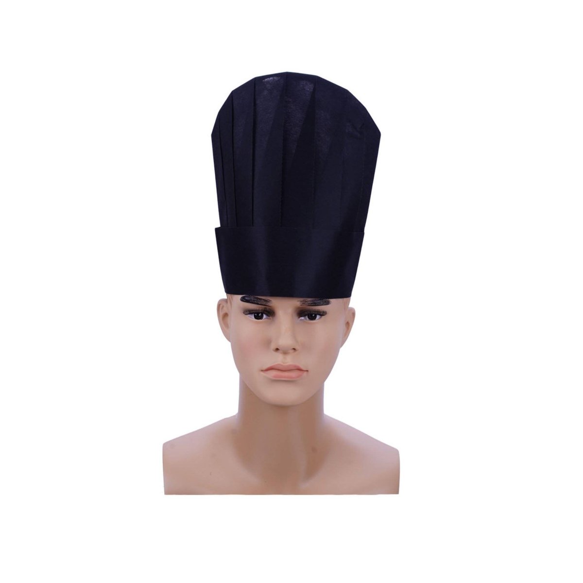 Non Woven Chef Hat 10 Inch Black 50 Pieces X 4 Packts - hotpackwebstore.com - Chef Hats