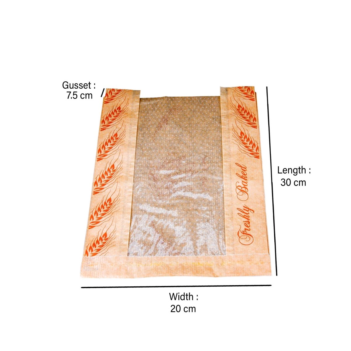 Paper Bread Bag With Window 1000 Pieces - hotpackwebstore.com - Windowed Paper Bags