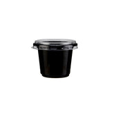 PET Black Base Portion Cup with Lid - hotpackwebstore.com - Portion Cups