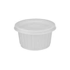 Plastic Ribbed Round Container White - hotpackwebstore.com - Microwavable Containers