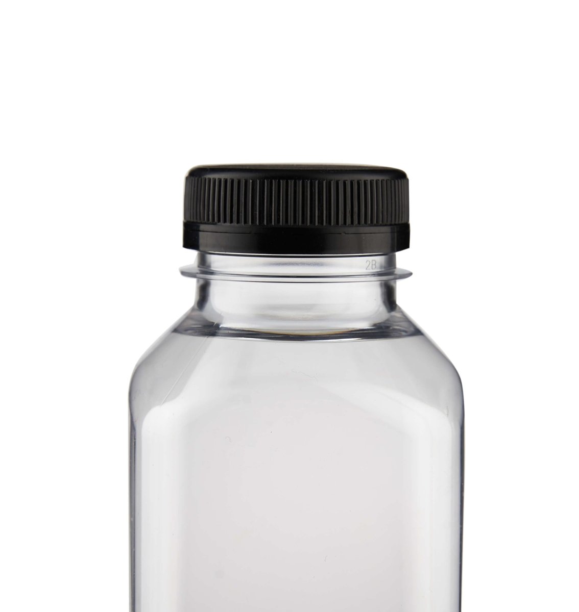 Plastic Square Bottle with Black Cap - hotpackwebstore.com - Plastic Bottles