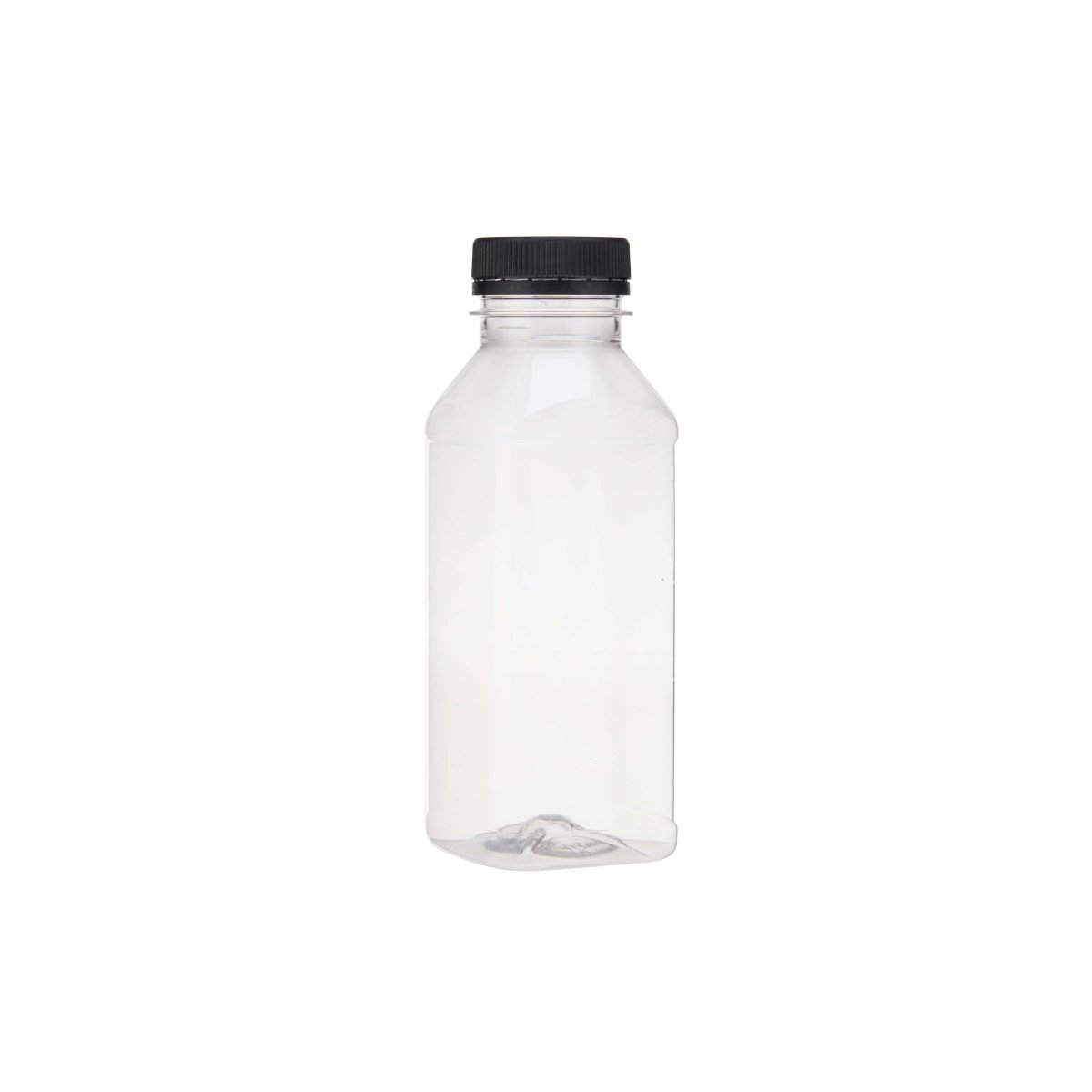 Plastic Square Bottle with Black Cap - hotpackwebstore.com - Plastic Bottles