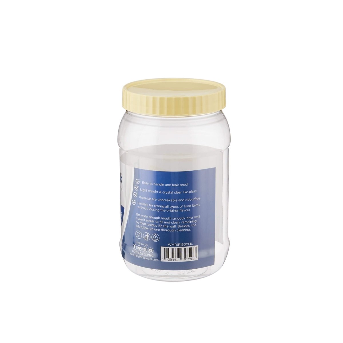 Plastic Storage Jar With Lid - hotpackwebstore.com - Plastic Bottles