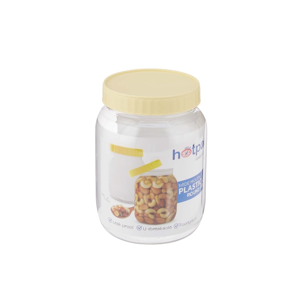 Plastic Storage Jar With Lid - hotpackwebstore.com - Plastic Bottles