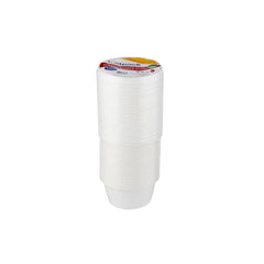 Plastic White Bowl 400ml With Lid 25 Pieces - hotpackwebstore.com - White Bowls
