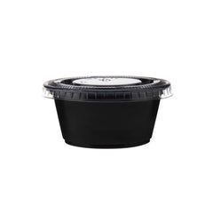 PP Black Base Portion Cup with Lid - hotpackwebstore.com