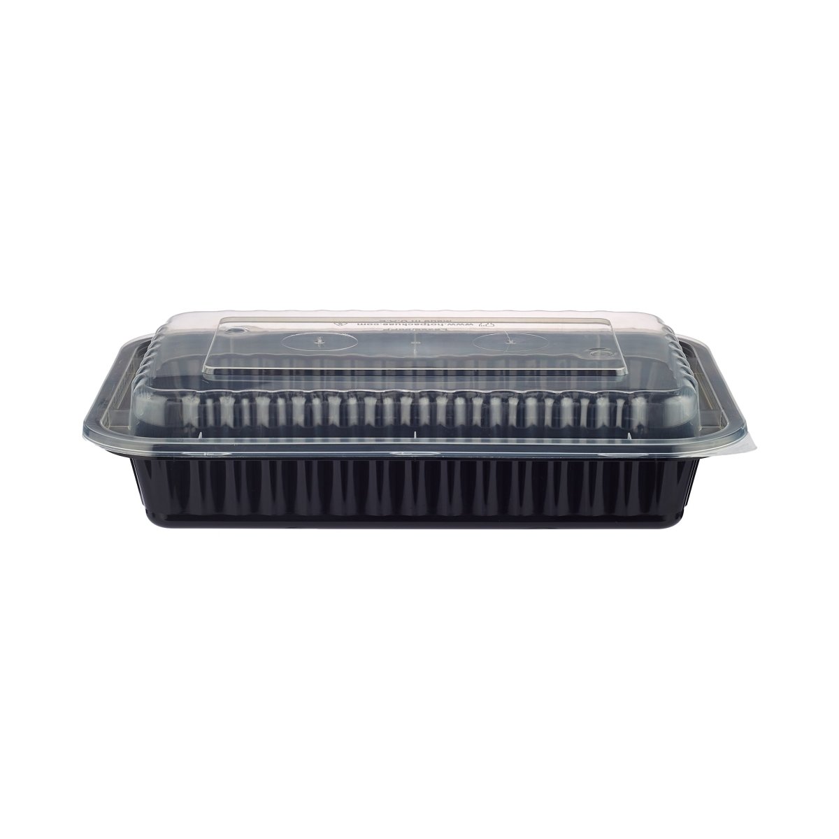 Rectangular Microwaveable Containers with Lid 5 Pieces - hotpackwebstore.com - Black Base Containers