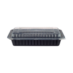 Rectangular Microwaveable Containers with Lid 5 Pieces - hotpackwebstore.com - Black Base Containers