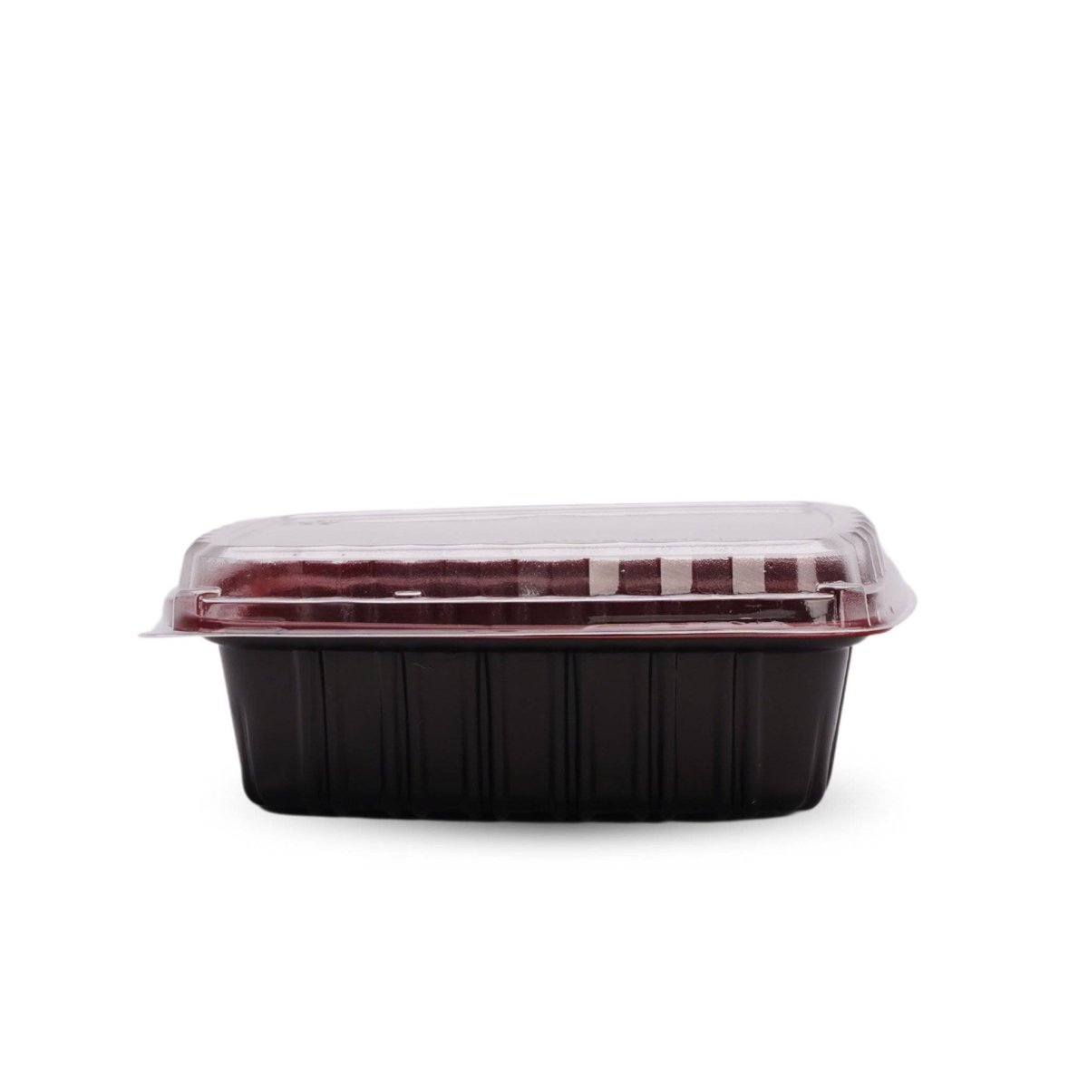 Red & Black 650 ml PP Container With Lid 5 pieces - hotpackwebstore.com - Red And Black Base Containers