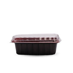 Red & Black 650 ml PP Container With Lid 5 pieces - hotpackwebstore.com - Red And Black Base Containers