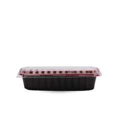 Red & Black 750 ml PP Container With Lid 5 pieces - hotpackwebstore.com - Red And Black Base Containers