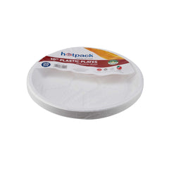 Round Plastic Plate White - hotpackwebstore.com - Plastic Plates